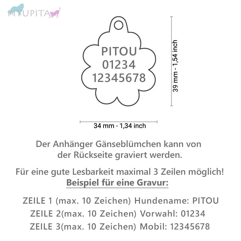 Hundemarke Anhänger Gänseblümchen