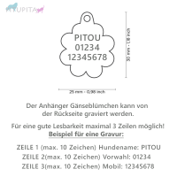 MyFamily Hundemarke Anhänger Gänseblümchen mit Gravur