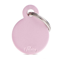 MyFamily Hundemarke Anhänger kleiner Kreis mit Gravur rosa