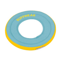 Ruffwear Hydro Plane Frisbee Wurfspielzeug schwimmendes Apportierspielzeug Biolumin Blue | türkis L