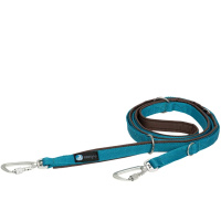AnnyX Führleine verstellbar Safety FUN Braun-Petrol 20 mm | vollgepolstert
