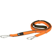AnnyX Führleine verstellbar Safety FUN Oliv-Orange 20 mm | vollgepolstert