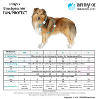 AnnyX Brustgeschirr Protect Suchhund leuchtorange braun S