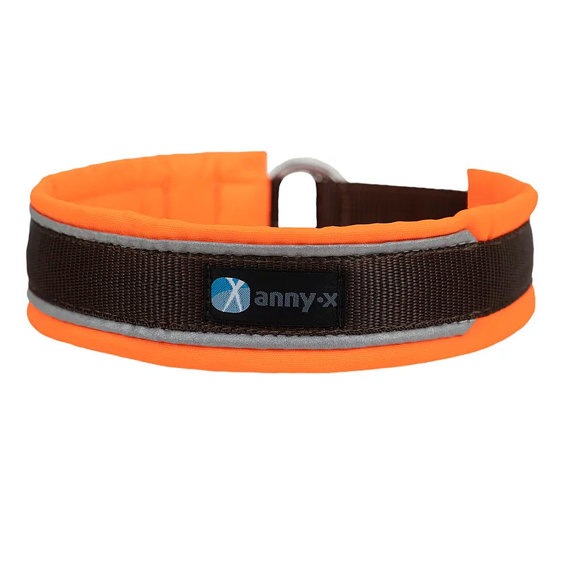 AnnyX Zugstopp Halsband Protect leuchtorange braun 3