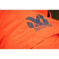 Non-stop Dogwear FJORD Overall Regenmantel mit Beinen orange-schwarz 70