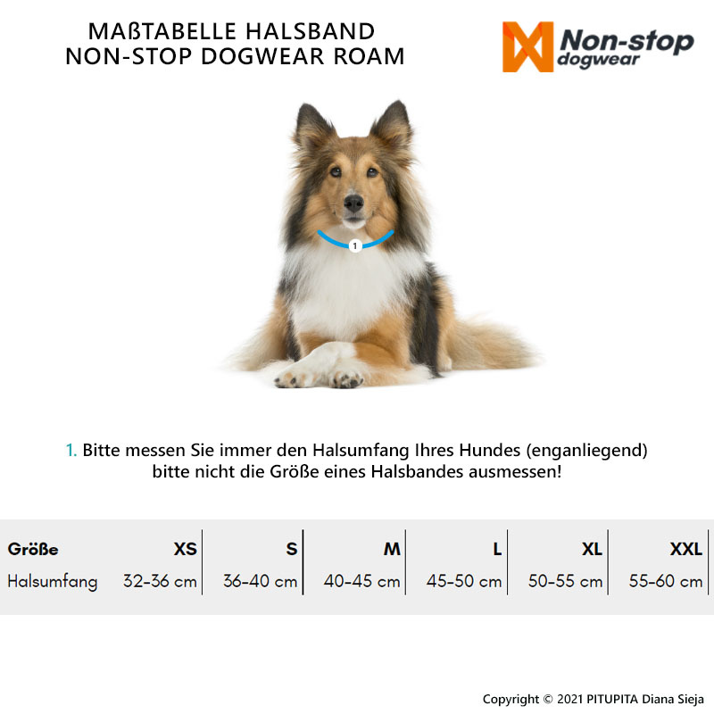 Non-stop dogwear Roam Halsband gepolstert und verstellbar Gesamtübersicht