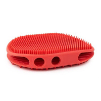 IBANEZ Doppelseitiger Gummistriegel für sanfte & effektive Fellpflege rot