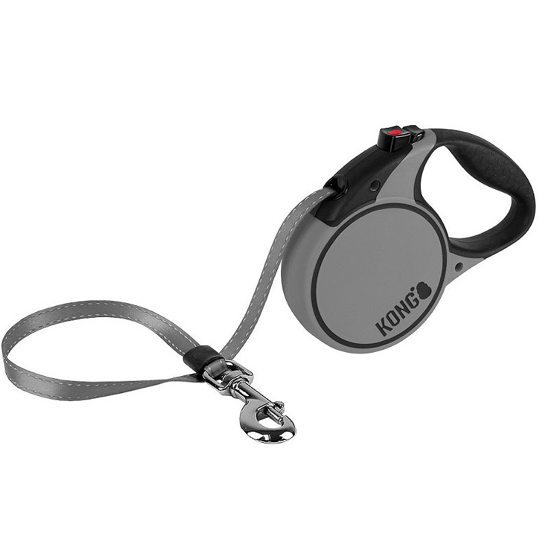KONG Hundeleine Rollleine Automatikleine TERRAIN 5m grau L - bis 50 kg