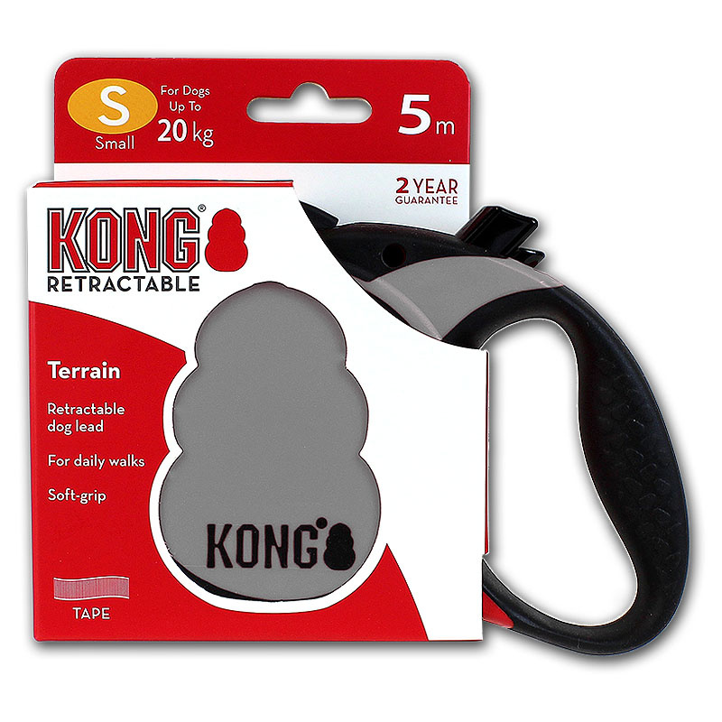KONG Hundeleine Rollleine Automatikleine TERRAIN 5m grau L - bis 50 kg