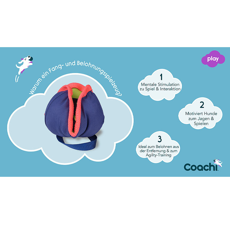 COACHI Chase & Treat für Spaß und Training Snackball Navy Lime Coral