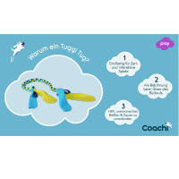 COACHI Tuggi Tug Zerrspielzeug für Hunde Navy-Lime-Lightblue