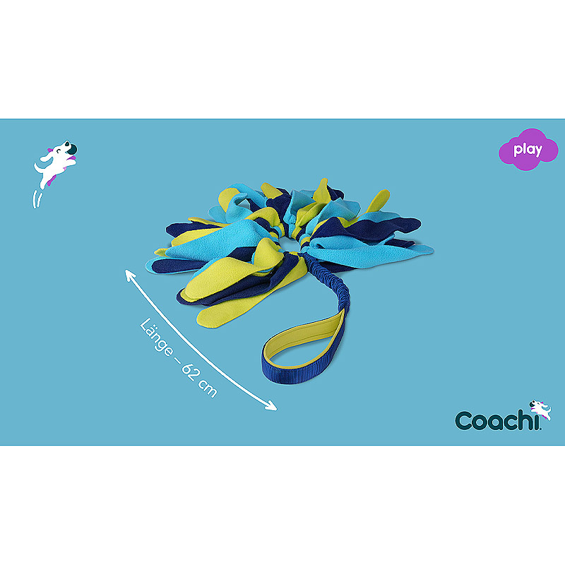COACHI Tuggi SPIDER Zerrspielzeug für Hunde Navy-Lime-Lightblue