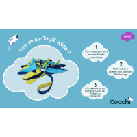 COACHI Tuggi SPIDER Zerrspielzeug für Hunde Navy-Lime-Lightblue