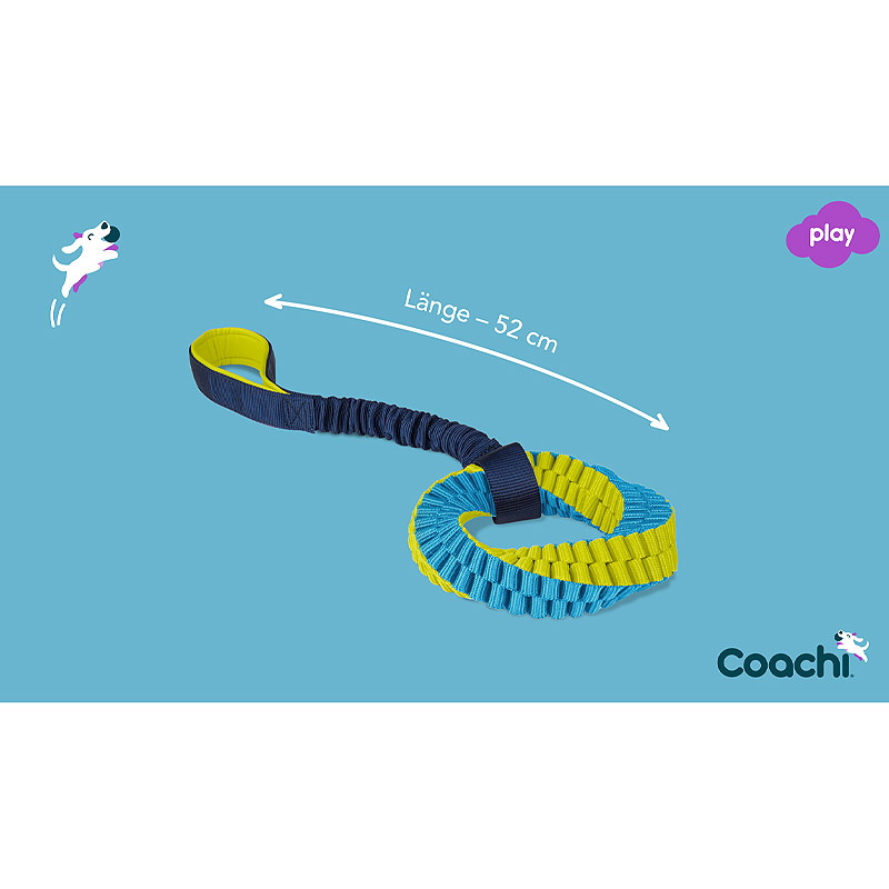 COACHI Tuggi HELIX Bungee-Zerrspielzeug für Hunde Navy-Lime-Lightblue