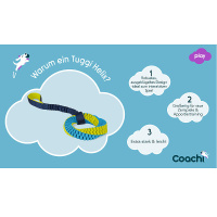 COACHI Tuggi HELIX Bungee-Zerrspielzeug für Hunde Navy-Lime-Lightblue