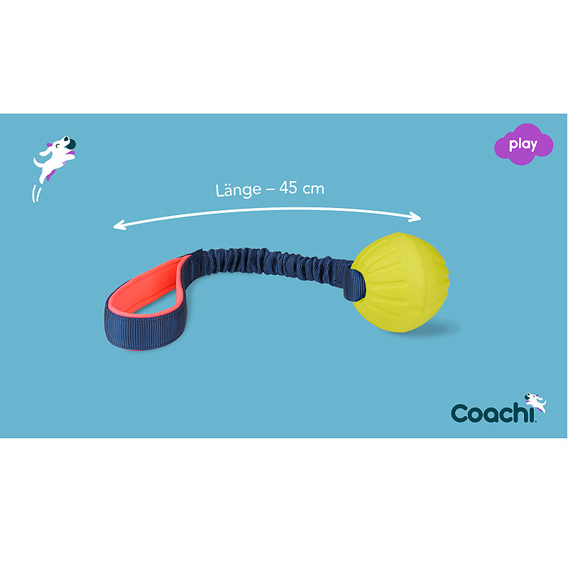 COACHI Tuggi Ball mit Bungee Griff für Hunde