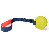 COACHI Tuggi Ball mit Bungee Griff für Hunde Navy-Coral-Lime