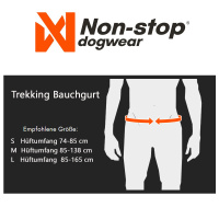 Non-stop dogwear Trekking belt Wandern Gurt Bauchgurt 2.0 schwarz-grau S  74-85 cm
