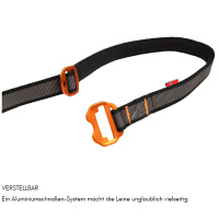 Non-stop dogwear Leine Touring Bungee adjustable verstellbar schwarz 13 mm