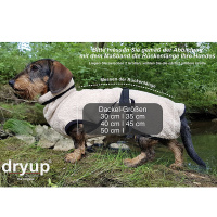 DryUp Trocken Cape Hundebademantel Trockenmantel für Dackel dunkel-grün 50cm Rückenlänge