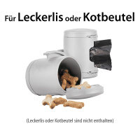 Flexi Snackspender mit Kotbeutelspender für die Flexileine hellgrau