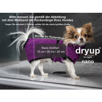 DryUp Trocken Cape Hundebademantel NANO für ganz kleine Hunde blueberry-blau 15cm Rückenlänge