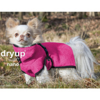 DryUp Trocken Cape Hundebademantel NANO für ganz kleine Hunde pink 25cm Rückenlänge