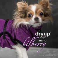 DryUp Trocken Cape Hundebademantel NANO für ganz kleine Hunde billberry-lila violett 15cm Rückenlänge
