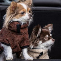 DryUp Trocken Cape Hundebademantel NANO für ganz kleine Hunde brown-braun 20cm Rückenlänge