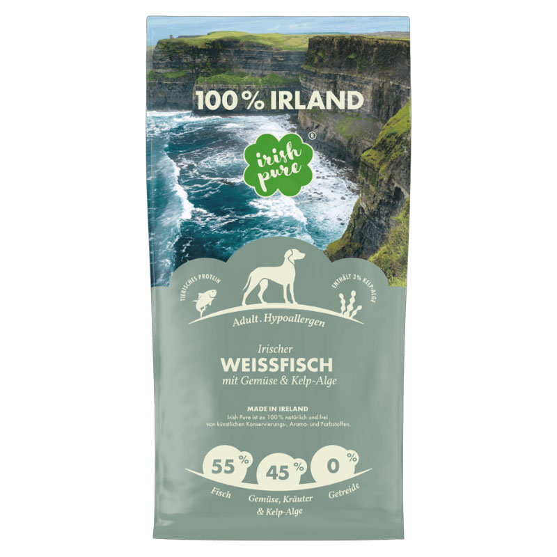 IRISH PURE Irisches Trockenfutter Weißfisch mit Gemüse & Kelp-Alge ADULT
