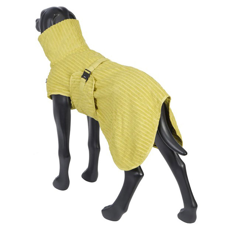 Rukka Pets AALTO Bademantel aus BIO-Baumwolle für Hunde Apple-gelb L