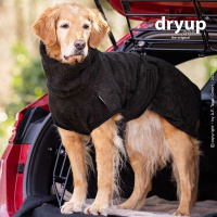 DryUp Trocken Cape Hundebademantel BAMBOO STANDARD  in Dark Grey grau L 65cm