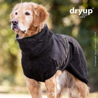 DryUp Trocken Cape Hundebademantel BAMBOO STANDARD  in Dark Grey grau XL 70cm