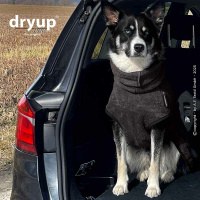 DryUp Trocken Cape Hundebademantel BAMBOO STANDARD  in Dark Grey grau XL 70cm