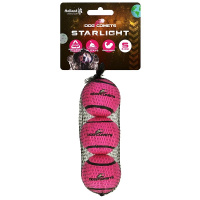Dog Comets Starlight robuster Tennisball für Power-Hunde rosa S 3 Stück