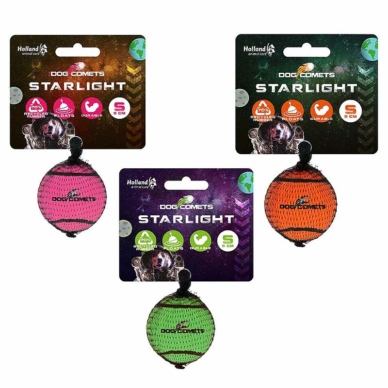 Dog Comets Starlight robuster Tennisball für Power-Hunde