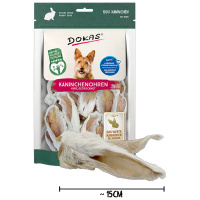DOKAS Kaninchenohren mit Fell kurz 100g