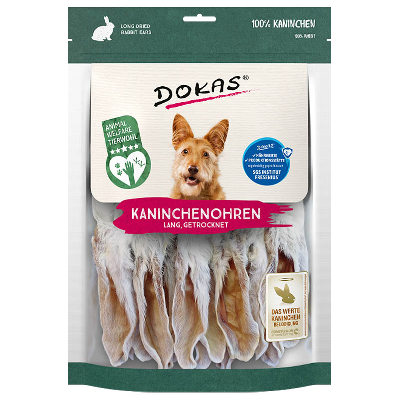 DOKAS Kaninchenohren mit Fell lang