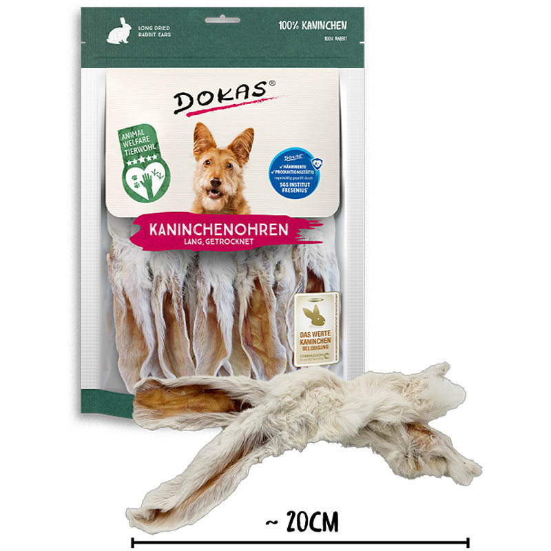 DOKAS Kaninchenohren mit Fell lang