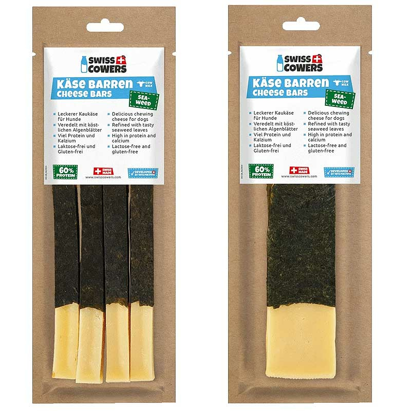 SwissCowers Käse Barren mit Seealgen Käsestangen aus der Schweiz