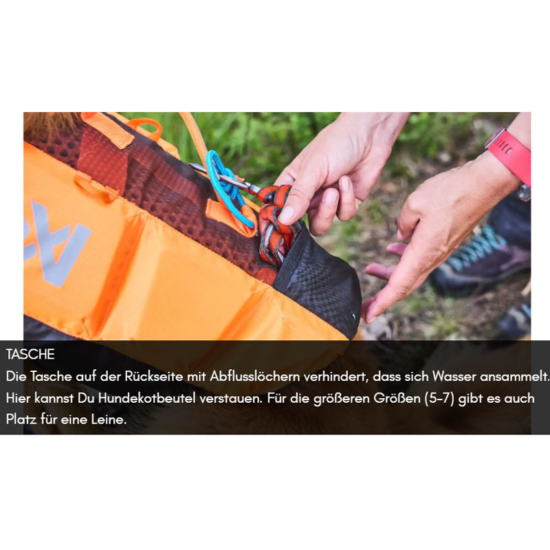 Non-stop dogwear Hundeschwimmweste Protector schwarz orange Gr. 8