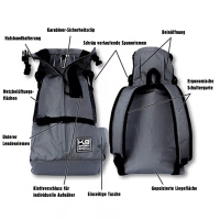 K9 Sport Sack TRAINER Rucksack Hunderucksack für kleine Hunde Iron Gate-grau L