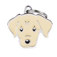 MyFamily Hundemarke Anhänger Labrador creme mit Gravur