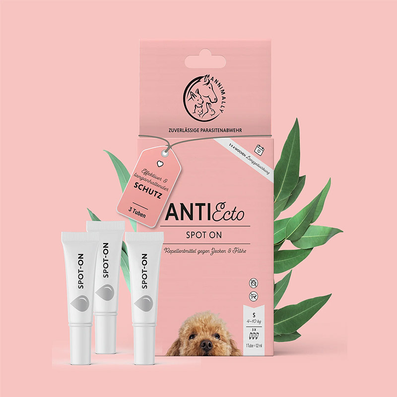 ANNIMALLY Anti Ecto Spot On Zecken- & Flohschutz für Hunde S (4-10kg)
