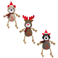 Furry Christmas Rope-Kuscheltiere mit Quietscher