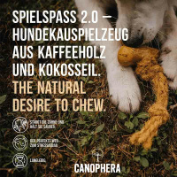 CANOPHERA Hundekauspielzeug aus Kaffeeholz und Kokosseil XS