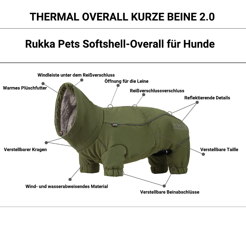 Rukka Pets Thermal Overall 2.0 Wintermantel für kurzbeinige Hunde Dackel