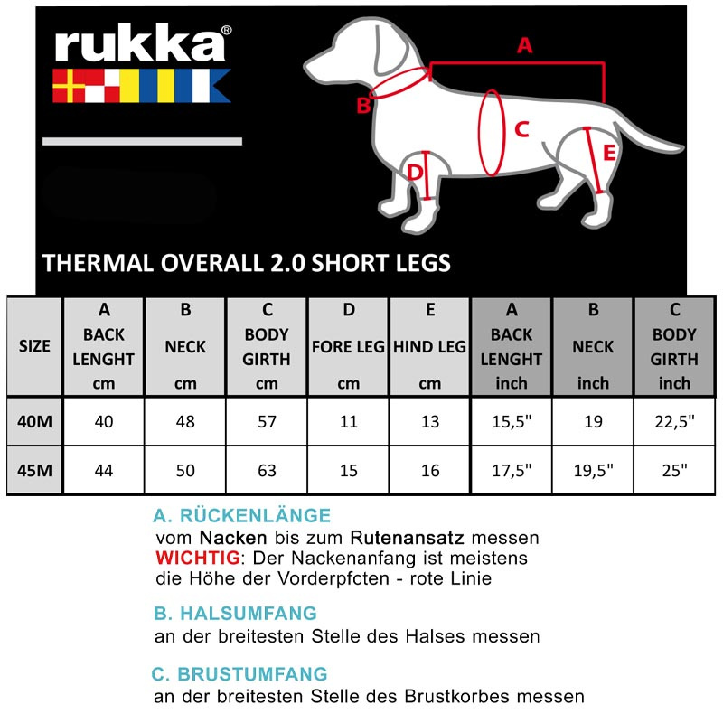 Rukka Pets Thermal Overall 2.0 Wintermantel für kurzbeinige Hunde Dackel oliv 45M