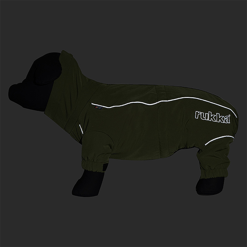 Rukka Pets Thermal Overall 2.0 Wintermantel für kurzbeinige Hunde Dackel oliv 45M