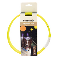 Beeztees LED Leuchthalsband breit für Langhaar Hunde gelb